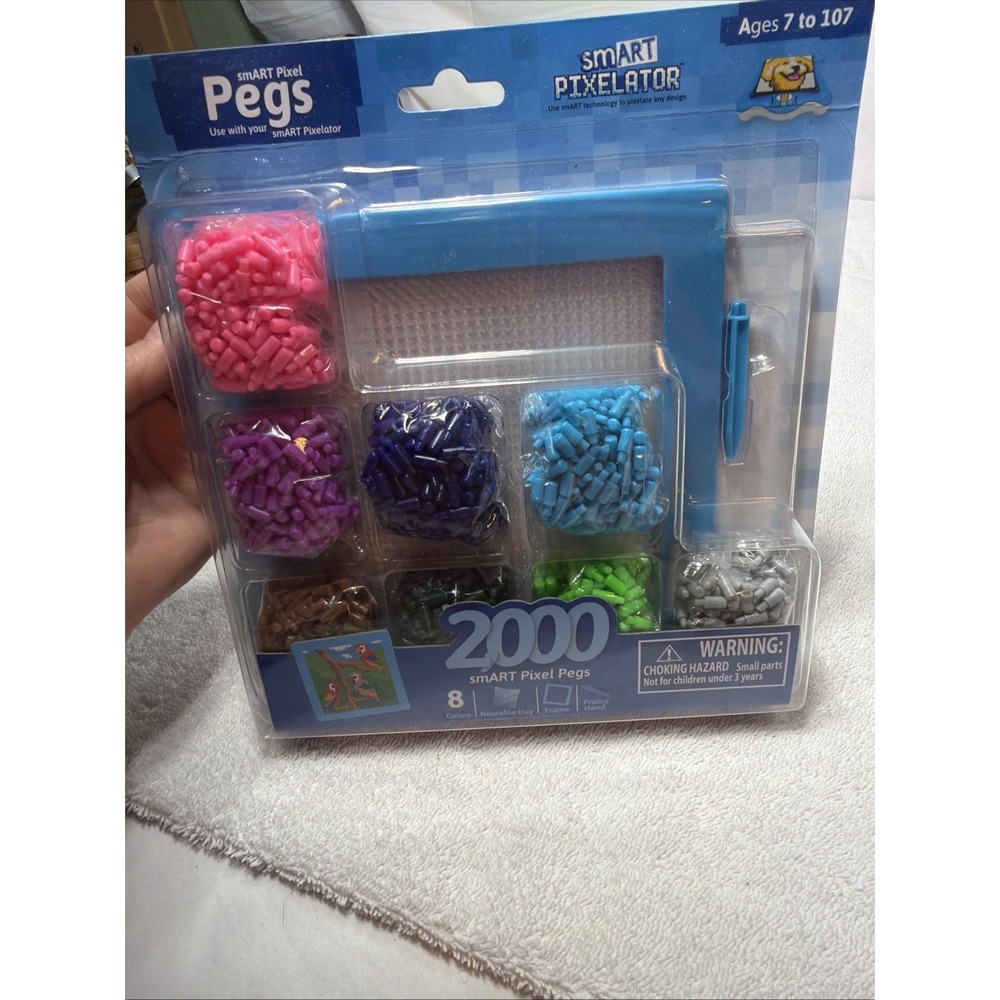 Smart Pixel Pegs - 2000 Pegs - 8 Colors - Smart Pixelator - New/Sealed